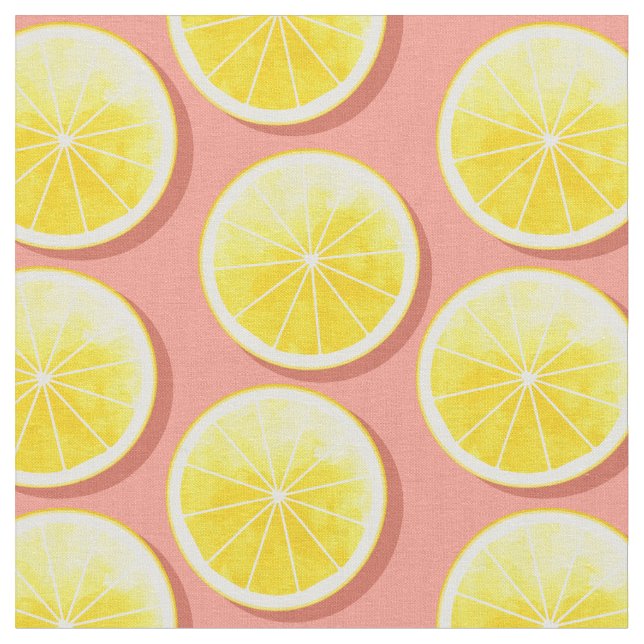 Citronskivor på Rosa Tyg (Närbild)