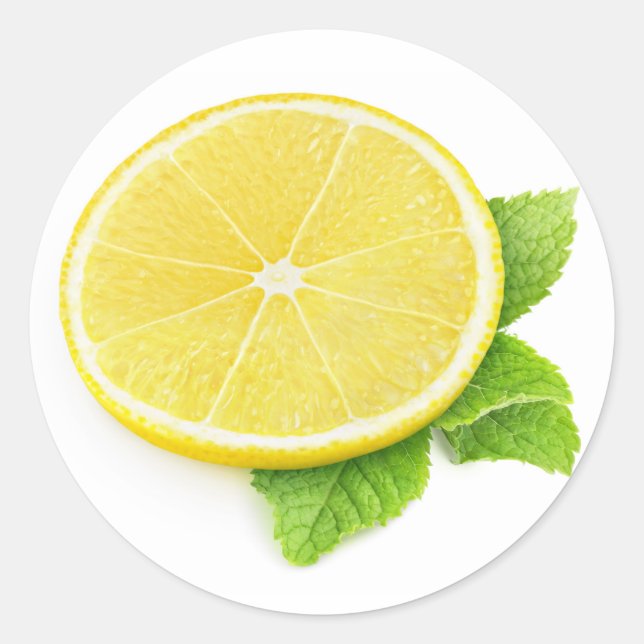 Citronskivor Runt Klistermärke (Framsida)