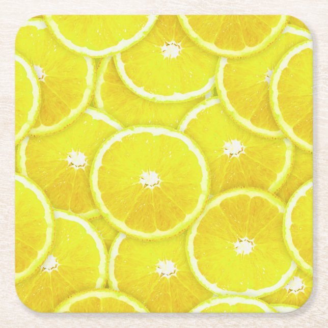 Citronskivor Underlägg Papper Kvadrat (Framsidan)
