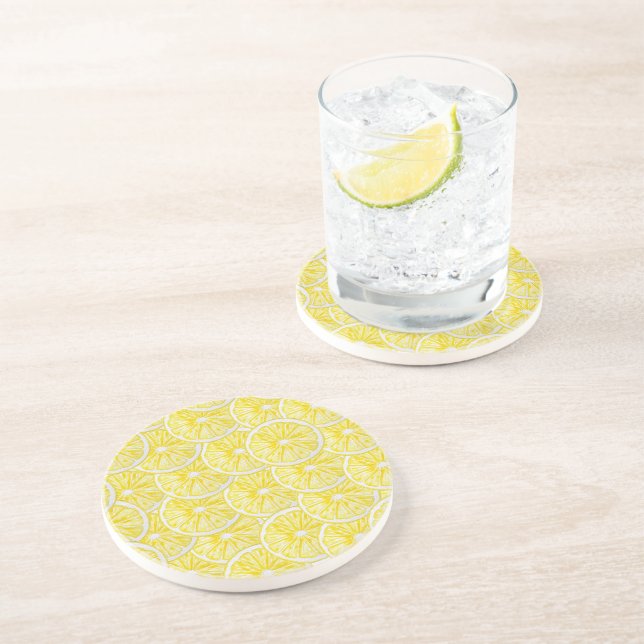 Citronskivor Vattenfärg Mönster Underlägg (Sidan)