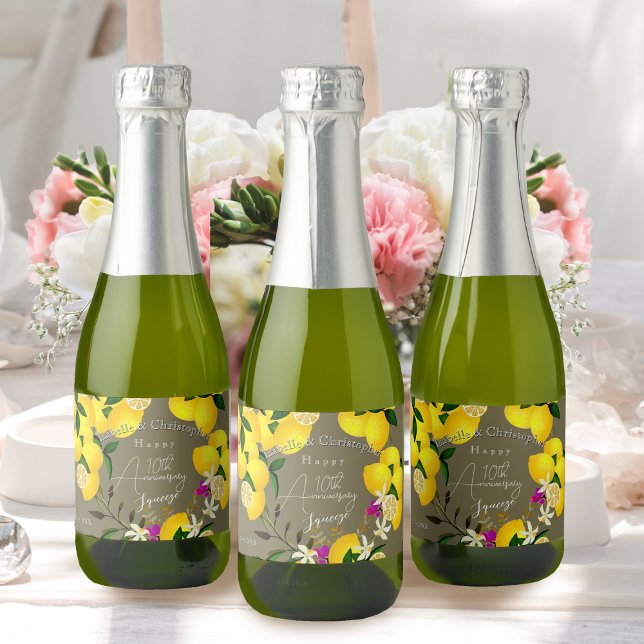 Citronsqueeze  (10th Wedding Anniversary Lemon Squeeze Sparkling Wine Label)