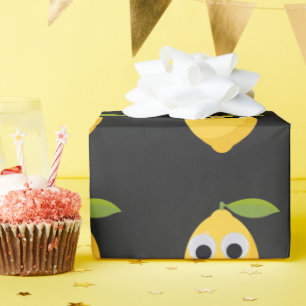 Citrontecken, söt frukt med googly ögon presentpapper