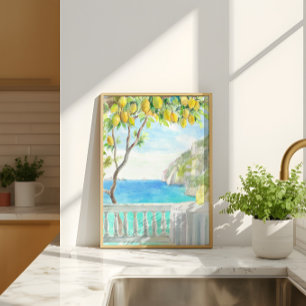 Citronträd Citronad Terrace Hav Natur Scen Poster