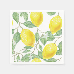 Citronträd Gult och Grönt Landskaps Papper Party Pappersservett