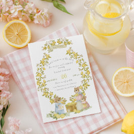 Citronträdgård med möss Baby shower Inbjudningar