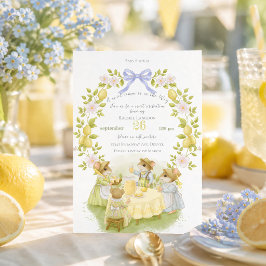 Citronträdgård med möss Baby shower Inbjudningar