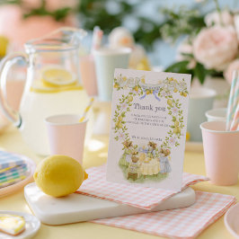 Citronträdgård med möss baby shower tack kort