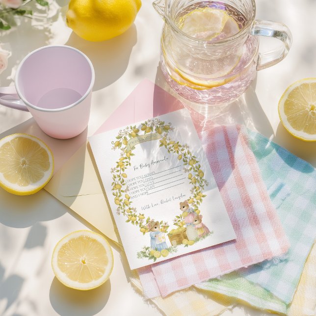 Citronträdgård med möss Baby Shower Tilläggskort (Skapare uppladdad)