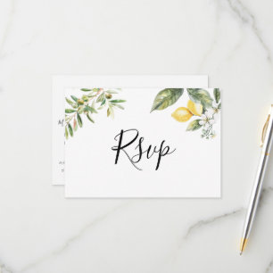 Citronträdgård Medelhavsmeny Val RSVP-kort OSA Kort