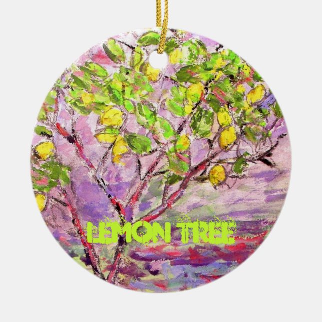 citronträdkonst julgransprydnad keramik (Framsidan)