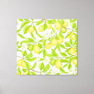 Citronträdsgren: Randigt Sömlöst Mönster Canvastryck