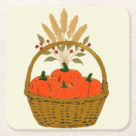 🍂 Citrouilles d'Automne Underlägg Papper Kvadrat