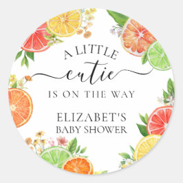 Citrus A Little Cutie Baby Shower Runt Klistermärke