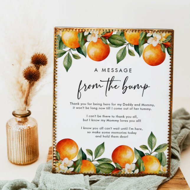 Citrus A-meddelande från Bump Baby Shower-signalen Poster (Skapare uppladdad)