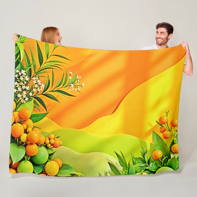 Citrus and Lövs Graphic Fleecefilt (På plats)