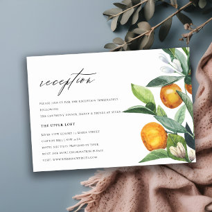 Citrus Apelsin Botanisk Boho Bröllopsmottagning Tilläggskort