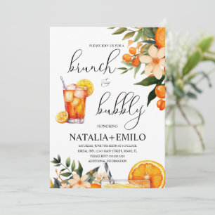 Citrus Apelsiner Blommig Dryck Bröllopsfest Brunch Inbjudningar