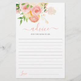 Citrus Baby Shower Advice for Mamma to be card