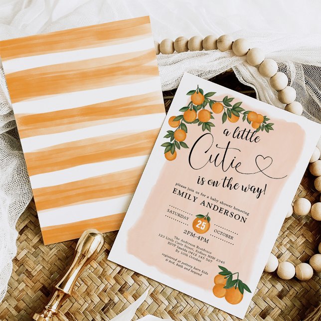 Citrus Baby Shower Botanical Orange Little Cutie Inbjudningar (Skapare uppladdad)
