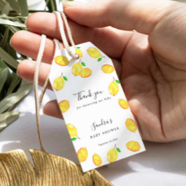 Citrus Baby Shower Elegant Tacksägelse Manus Citro Presentetikett