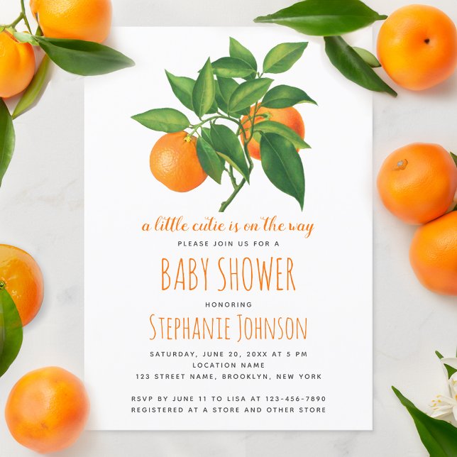 Citrus Baby Shower... En liten cutie är på väg Inbjudningar (Skapare uppladdad)
