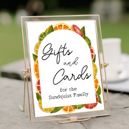 Citrus Baby Shower Gift Bord-tecken Poster