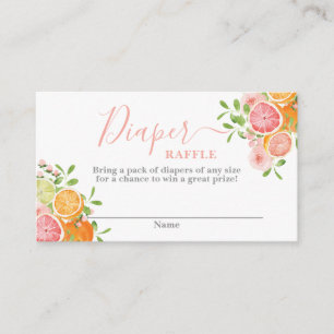 Citrus Baby Shower Girl Diaper Raffle Card Tilläggskort
