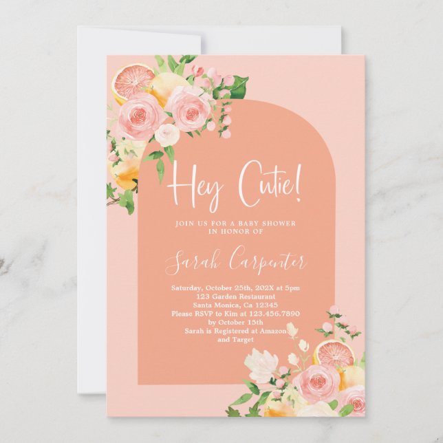 Citrus Baby Shower Girl-inbjudan Inbjudningar (Framsida)