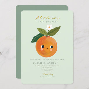 Citrus Baby Shower-inbjudan för Little Cutie Orang Inbjudningar