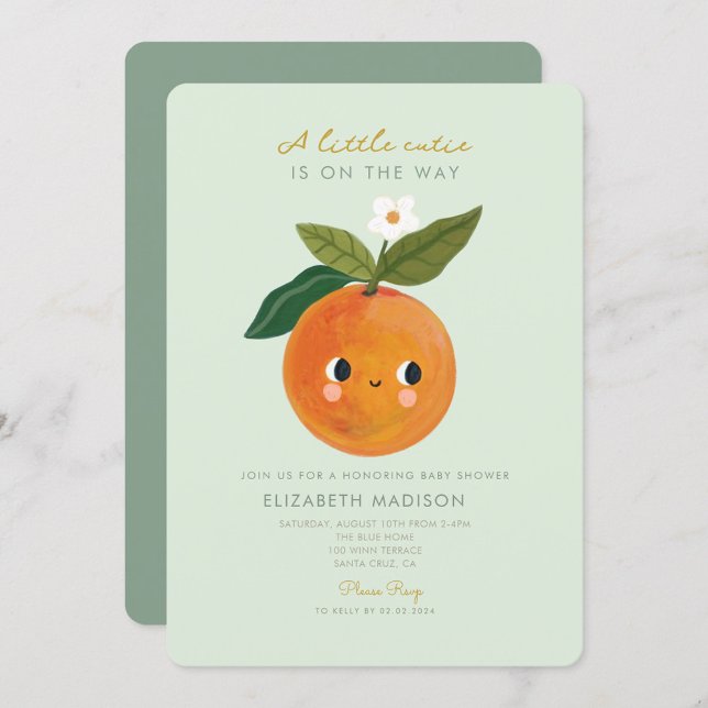Citrus Baby Shower-inbjudan för Little Cutie Orang Inbjudningar (Skapare uppladdad)