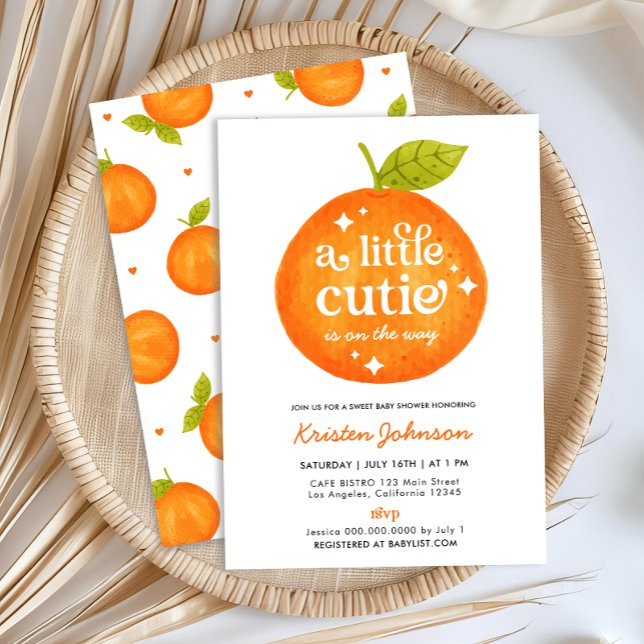 Citrus Baby Shower-inbjudan för Little Cutie Orang Inbjudningar (Skapare uppladdad)