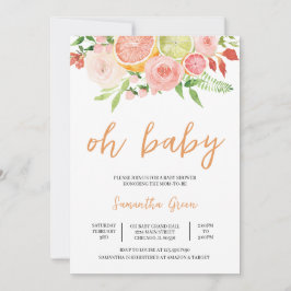 Citrus Baby Shower Inbjudningar