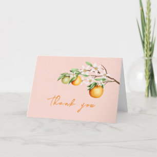 Citrus Baby Shower, sötare Orange, sommarstuga Tack Kort