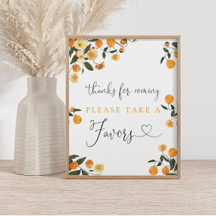Citrus Baby Shower Tack för att du kommer med favo Poster