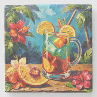 Citrus Berry Sangria Tropisk Dryck Stenunderlägg