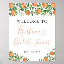 Citrus Black Möhippa Watercolor Välkomsttecken Poster