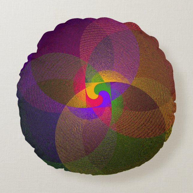 Citrus Blend Geometric Round Pillow Rund Kudde (Framsidan)