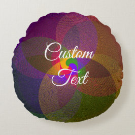 Citrus Blend Geometric Round Pillow Rund Kudde