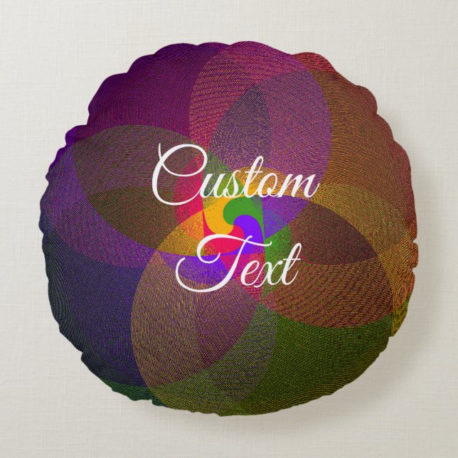 Citrus Blend Geometric Round Pillow Rund Kudde (Framsidan)