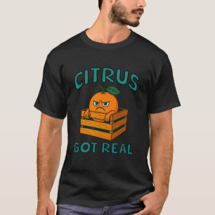 Citrus Blev Riktigt Ilsken Apelsin Frukt Skämt Veg T Shirt