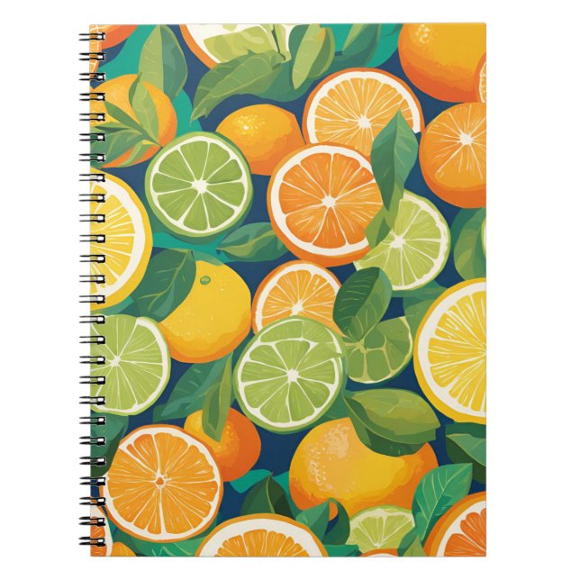 Citrus Bliss Notebook - Vibrant Lemon, Lime och O Anteckningsbok (Framsidan)