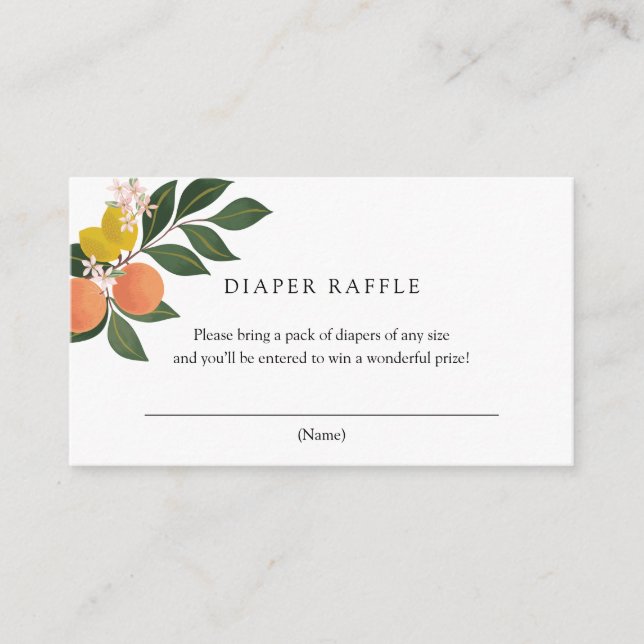 Citrus blöja lotteri infogningskort tilläggskort (Framsida)