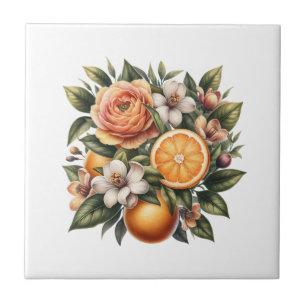 Citrus Blommar Delight Kakelplatta