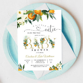 Citrus Blommig Baby Shower Inbjudan
