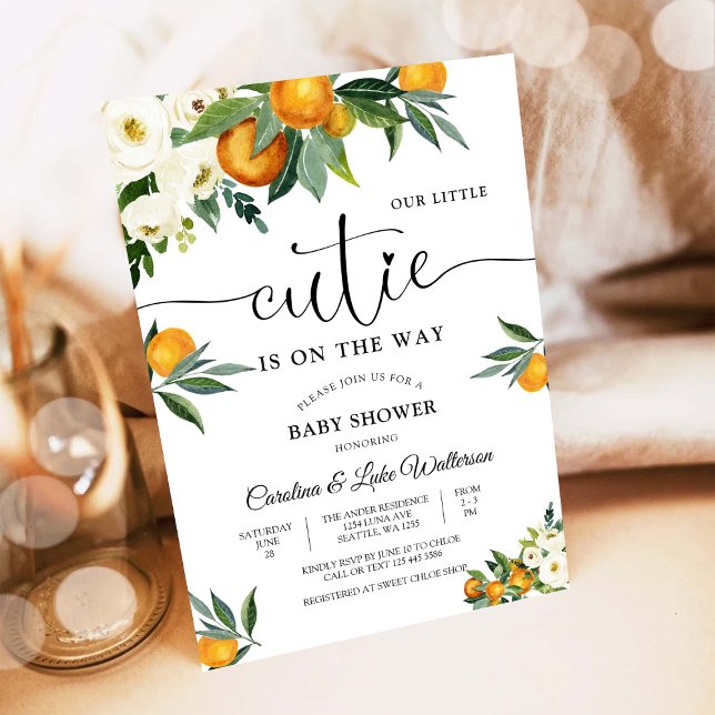 Citrus Blommig Baby Shower Inbjudan (Skapare uppladdad)