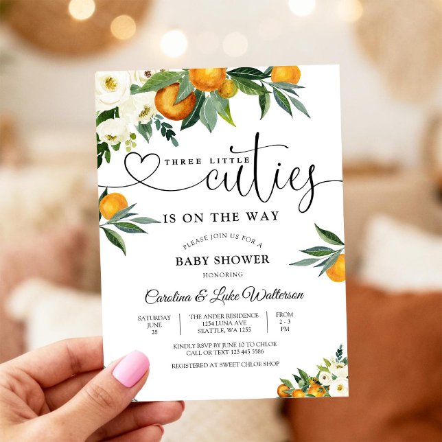 Citrus Blommig Baby Shower Inbjudan (Skapare uppladdad)