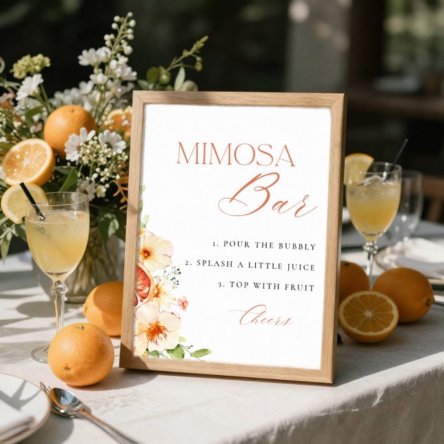 Citrus Blommig Bröllopsdusch Mimosa Bar Skylt (Skapare uppladdad)