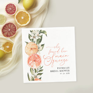 Citrus Blommig Sommar Bröllopsdusch Pappersservett