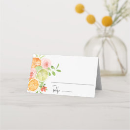 Citrus blommigt Bröllop Place Card Placeringskort