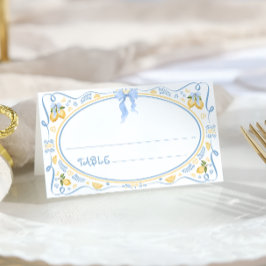 Citrus Blommigt Bröllop Placeringskort